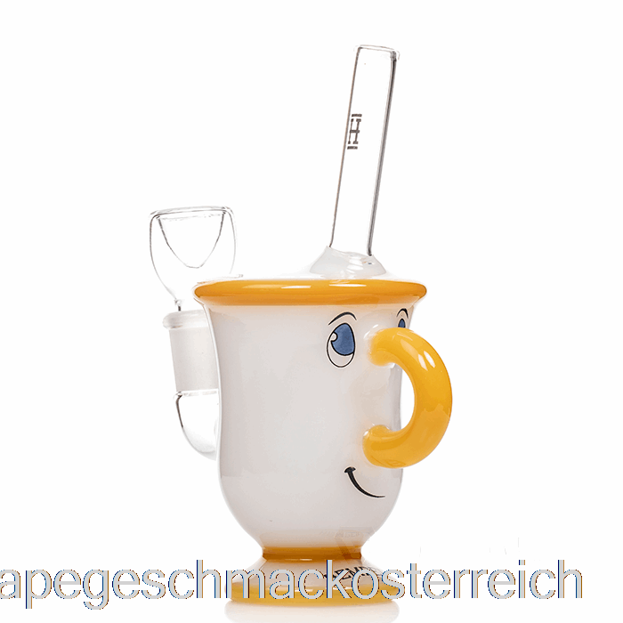 Hanf-Teebecher-Bong Weiß / Goldfarbener Vape-Geschmack